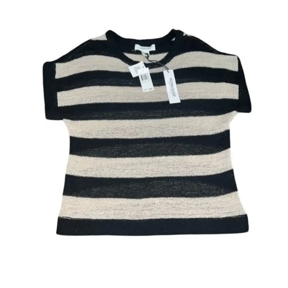 NWT WORKSHOP REPUBLIC CLOTHING BLACK & IVORY SWEATER SZ L